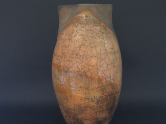 Vente aux enchères Gisèle BUTHOD-GARÇON.  Grand vase en grés raku émaillé et craquelé bei