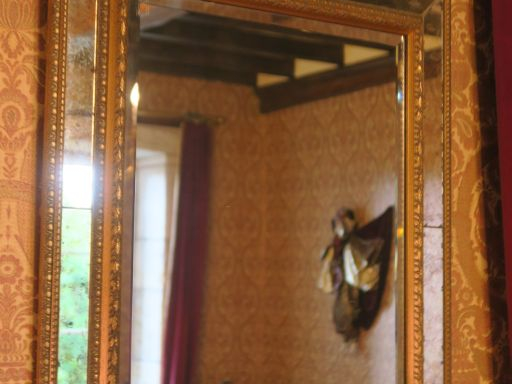 Miroir à parecloses XIXème à décor de frise de perles et de feuilles d