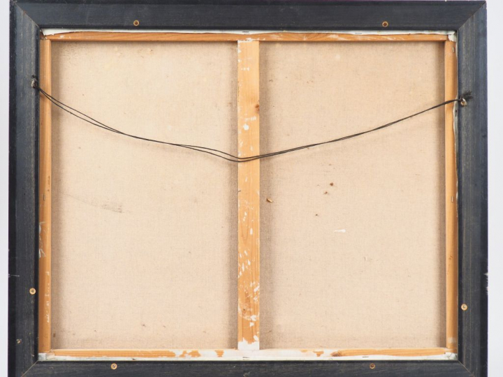 Yves CORBASSIERE. "composition". Huile sur toile signée en bas à droit