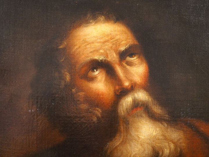 Ecole NAPOLITAINE vers 1700, suiveur de Fracanzano "Un philosophe" Toi