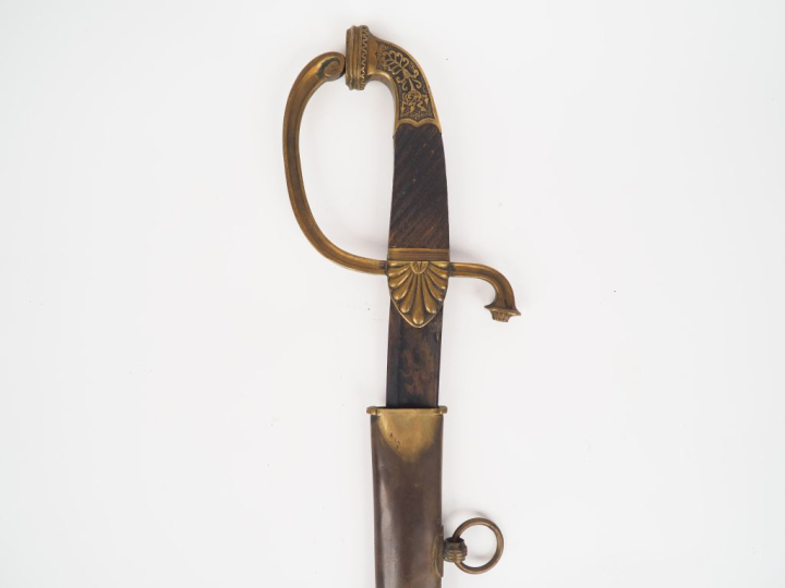 Sabre de luxe d’officier de cavalerie légère, monture en bronze fondu,