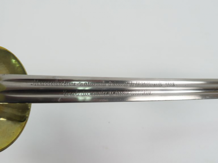 Epée à clavier d’école du service de santé militaire. Monture en bronz