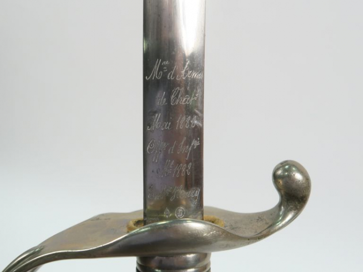 Sabre modèle 1882 d’officier d’infanterie, arme montée maillechort, fu