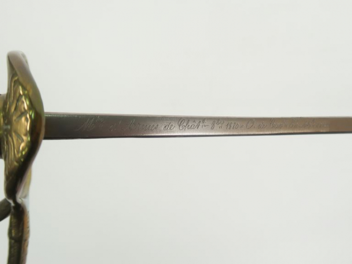 Sabre d’officier de cavalerie modèle 1822. Lame courbe à gorge et dos 