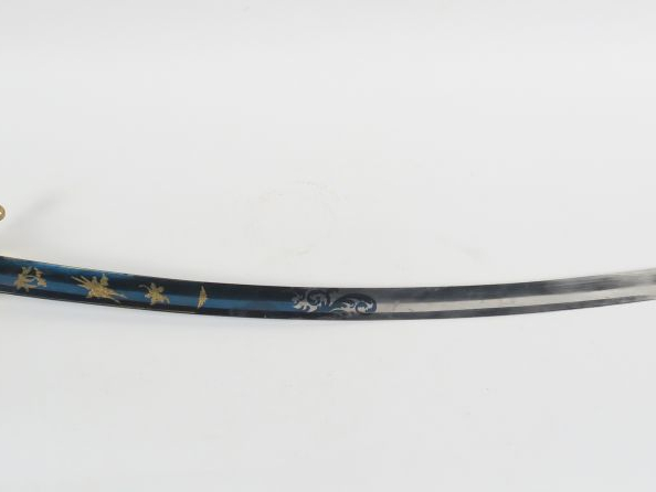 Sabre d’officier d’infanterie modèle 1821. Lame courbe à gorge et dos 