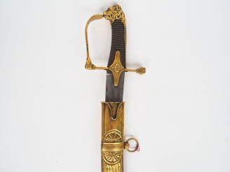 Vente aux enchères Sabre composite d’un officier de cavalerie légère, monture en bronze, 