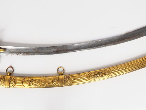 Sabre composite d’un officier de cavalerie légère, monture en bronze, 