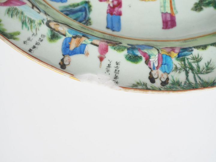 Canton fin XIXe siècle,  Ensemble en porcelaine de Canton comprenant u