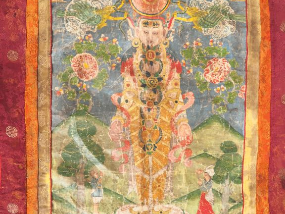 Népal, XIXe siècle et Tibet  Deux Tangka sur toile polychrome à caract