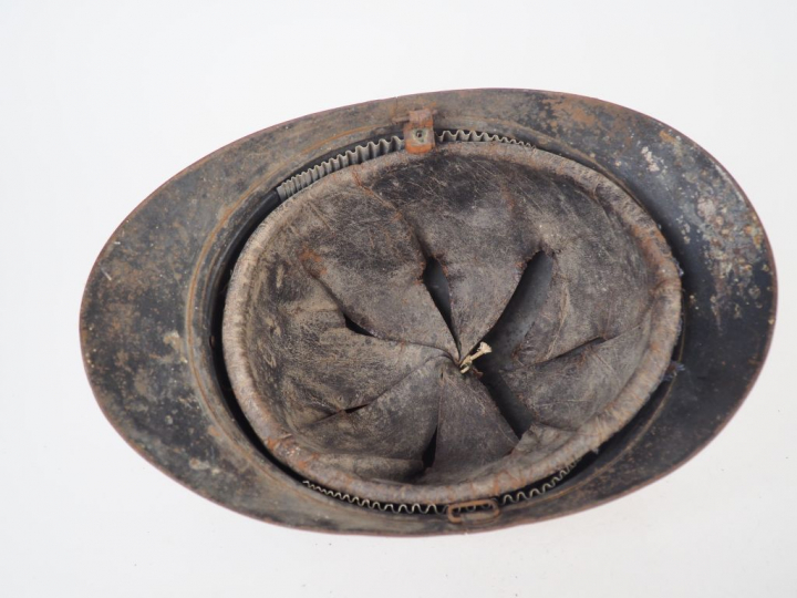 Casque Adrian infanterie modèle 1915, bourguignotte bleu horizon (très