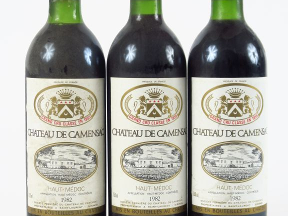 3 BOUTEILLES CHÂTEAU CAMENSAC GCC HAUT MEDOC - 1982 - 2 BG/1 LB