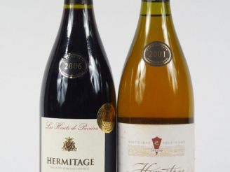 Vente aux enchères 2 BOUTEILLES HERMITAGE CAVE DE TAIN : 1 ROUGE 'LES HAUTS DE PAVIERES' 