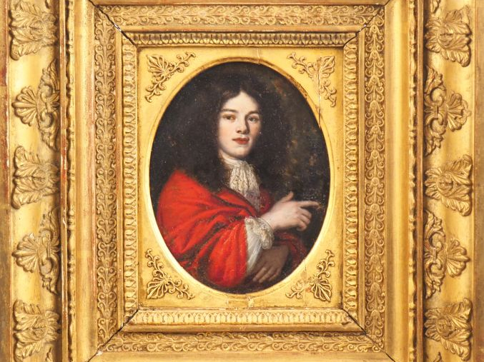 Ecole française Fin XVIIème. "Portrait d'Homme. Huile sur cuivre. Dim.