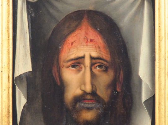 Ecole française  XVIIIème. "Sainte Face". Huile sur panneau. Dim. 46  