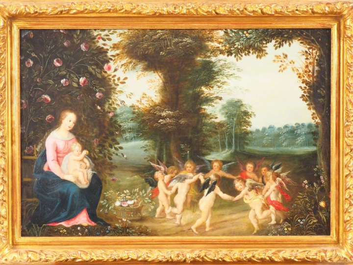 Ecole FLAMANDE vers 1620, entourage de Pieter Van Avont Ronde de putti