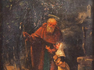 Vente aux enchères Ecole française début XIXème. "Saints personnages". Huile sur toile. D