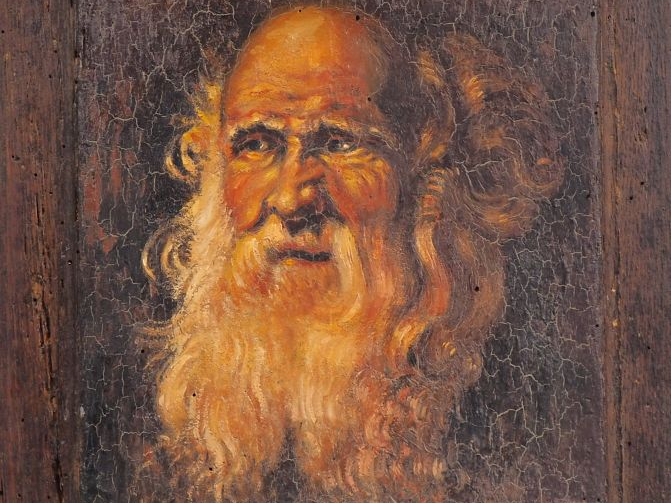 Ecole française XIXème d'après RUBENS. "Portrait d'homme barbu". Huile