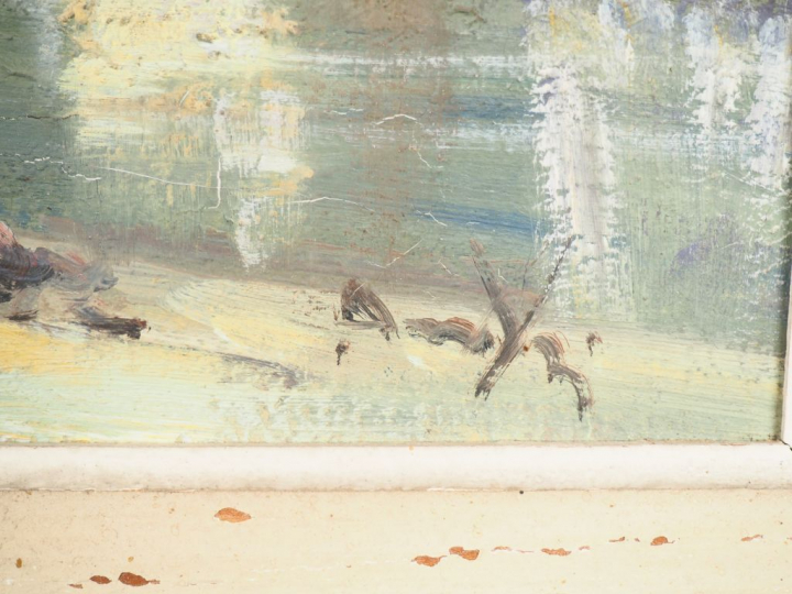Ecole française Xxème. "Notre Dame de Paris vue de la Seine". Huile su