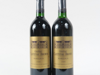 Vente aux enchères 2 BOUTEILLES CHÂTEAU CANTENAC BROWN GCC MARGAUX - 1988 - 1 BG