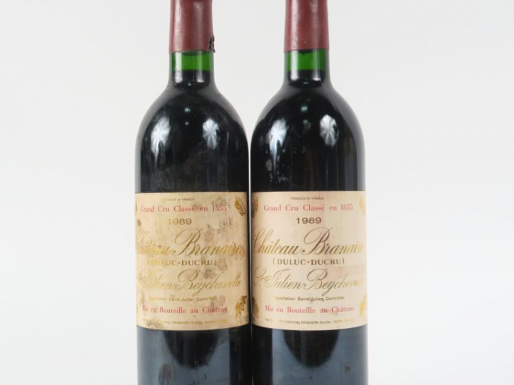 2 BOUTEILLES CHÂTEAU BRANAIRE DULUC DUCRU GCC ST JULIEN - 1989 - 1 ELT