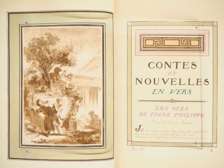 LA FONTAINE. LES CONTES. [Lyon, Impr. Rey, 1934]. Deux volumes in-foli