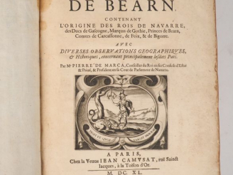 Vente aux enchères MARCA (P. de). HISTOIRE DE BÉARN, contenant l'histoire des rois de Nav