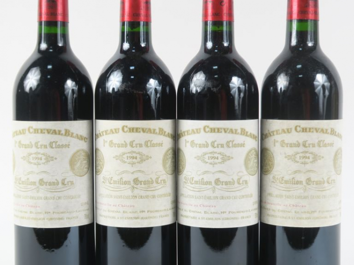 4 BOUTEILLES CHÂTEAU CHEVAL BLANC 1er GCC ST EMILION - 1994 - ETLF