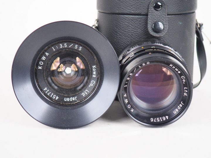 Lot de deux objectifs KOWA :  - KOWA F=150mm/1:3,5 n° 461576 avec sa h