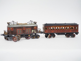 Vente aux enchères Trains Ecartement I, loco électrique OBO on y joint une voiture voyage