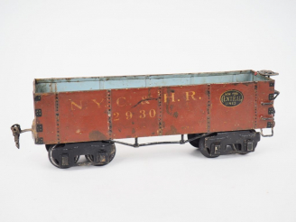 Vente aux enchères MARKLIN. Wagon tombereau NYCHR. Etat moyen, reverni, Ecartement I