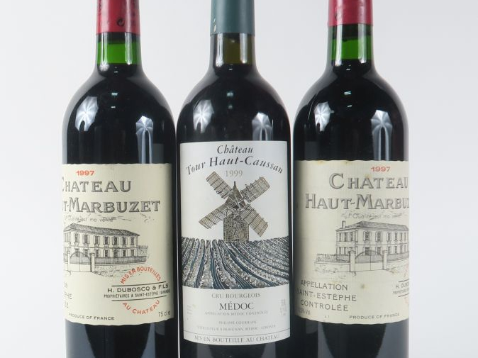 3 BOUTEILLES : 2 CHÂTEAU HAUT MARBUZET ST ESTEPHE 1997 - 1 CHÂTEAU TOU