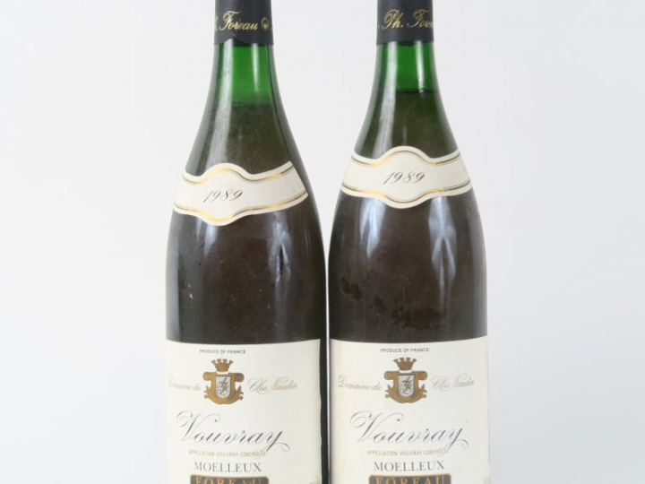 2 BOUTEILLES VOUVRAY 'MOELLEUX' DOMAINE DU CLOS NAUDIN FOREAU - 1989