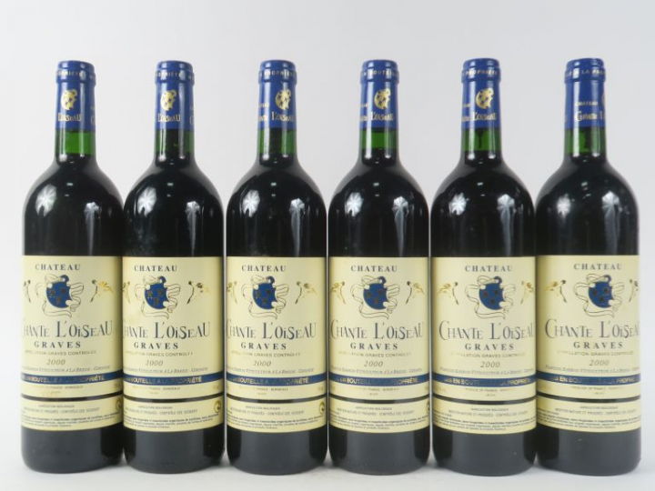 6 BOUTEILLES CHÂTEAU CHANTE L'OISEAU GRAVES - 2000