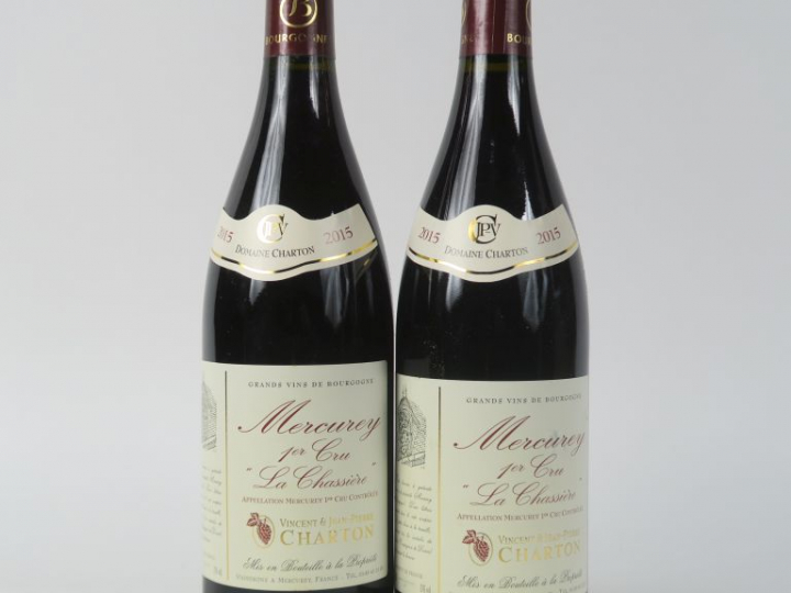2 BOUTEILLES MERCUREY 1er CRU 'LA CHASSIERE' CHARTON - 2015