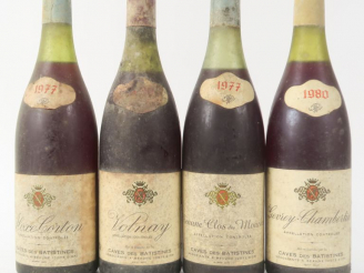 Vente aux enchères 4 BOUTEILLES CAVES DES BATISTINES : 1 GEVREY CHAMBERTIN 1980 - 1 BEAUN
