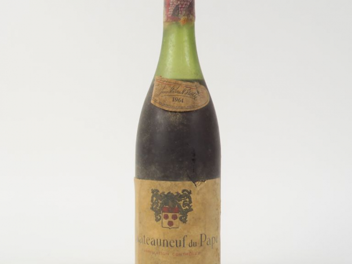 1 BOUTEILLE CHÂTEAUNEUF DU PAPE J.P. BROTTE - 1964 - 5 CM/BS