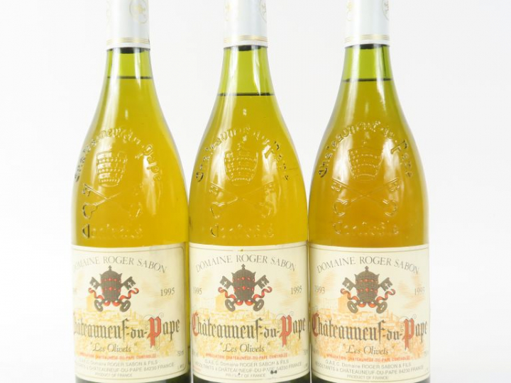 3 BOUTEILLES CHÂTEAUNEUF DU PAPE BLANC 'LES OLIVETS' DOMAINE ROGER SAB