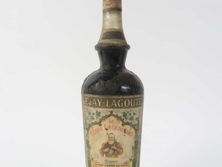 1 VIEILLE BOUTEILLE GRANDE CREME DE CASSIS LEJAY LAGOUTE - BS/CAPS ETA