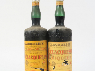 Vente aux enchères 2 VIEILLES BOUTEILLES LIQUEUR CLACQUESIN - EA/CAPS ÉTAIN