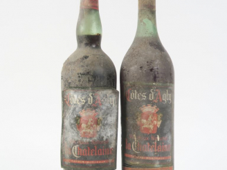 Vente aux enchères 2 VIEILLES BOUTEILLES (1 L) VIN DOUX NATUREL LA CHATELAINE - BS/CAPS E