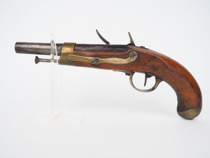Pistolet à silex de cavalerie modèle An XIII queue de culasse marquée 
