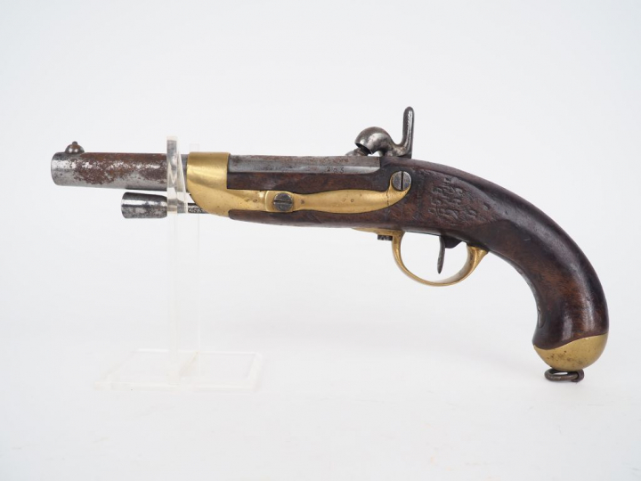 Pistolet réglementaire Français à percussion modèle 1822T Bis construi
