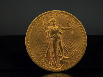 Vente aux enchères Pièce de 20 Dollars or, 1910. FRAIS ACHETEURS 10% HT.   