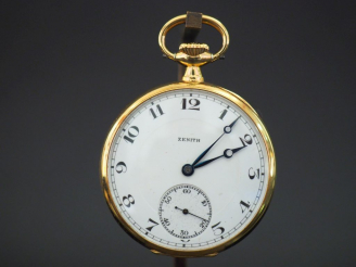 Vente aux enchères ZENITH Montre de gousset en or jaune 750. Cadran à chiffres arabes pou