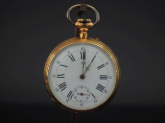 Vente aux enchères Montre de gousset en or jaune 750. Cadran à chiffres romains pour les 