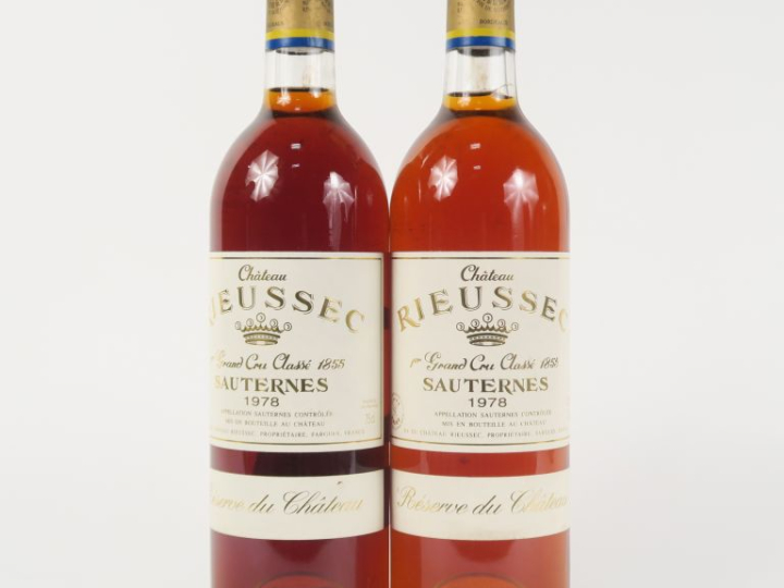 2 BOUTEILLES CHÂTEAU RIEUSSEC 1er CC SAUTERNES - 1978 - BG