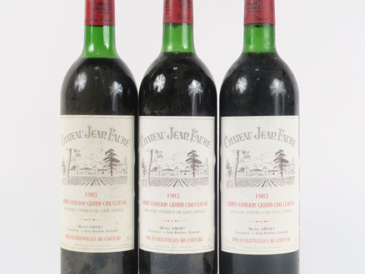 3 BOUTEILLE CHÂTEAU PEDESCLAUX GC ST EMILION - 1983 - 2 BG/1 LB