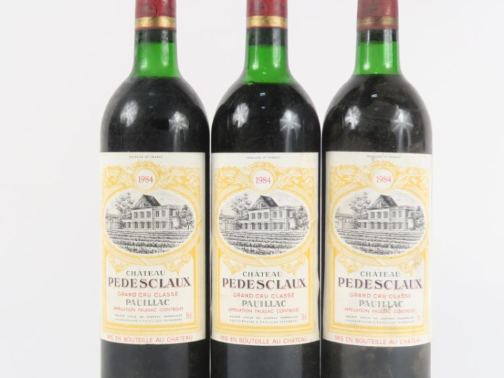 3 BOUTEILLES CHÂTEAU PEDESCLAUX GCC PAUILLAC - 1984 - 2 LB/1 HEP