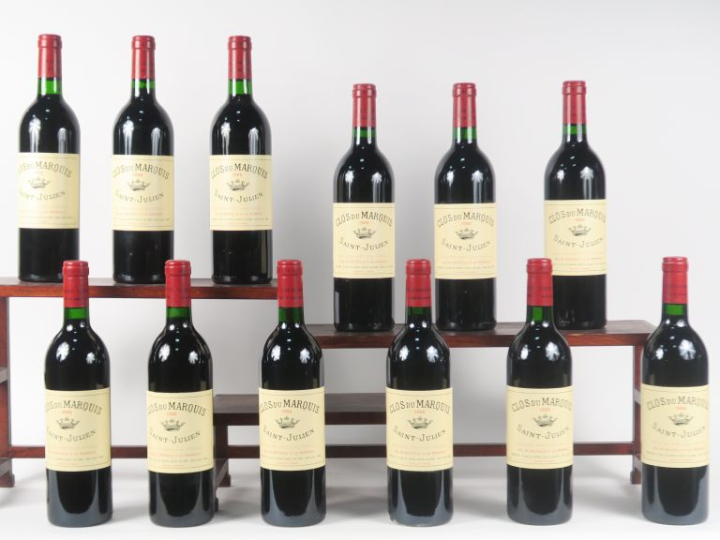 12 BOUTEILLES CLOS DU MARQUIS ST JULIEN - 1986 - CBO - 1 BG