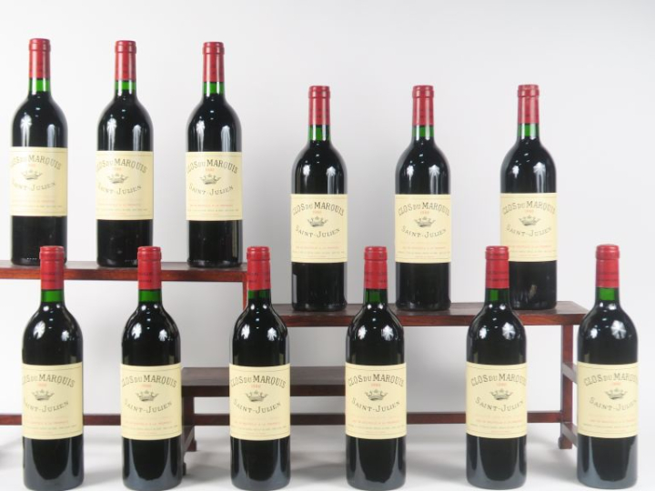 12 BOUTEILLES CLOS DU MARQUIS ST JULIEN - 1986 - CBO - 3 BG